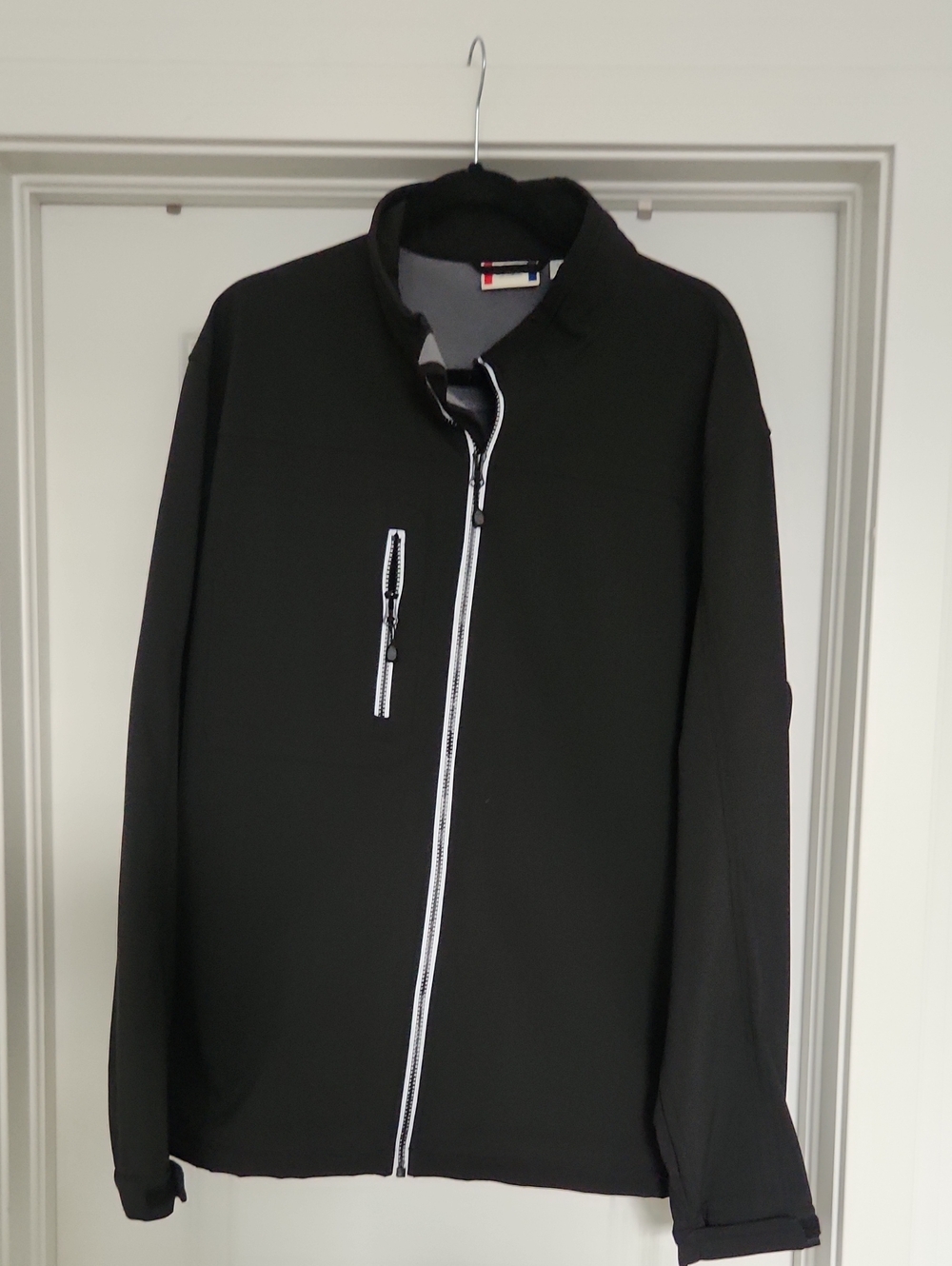 Men's Black Lightweight Zip Jacket with Contrast Zips